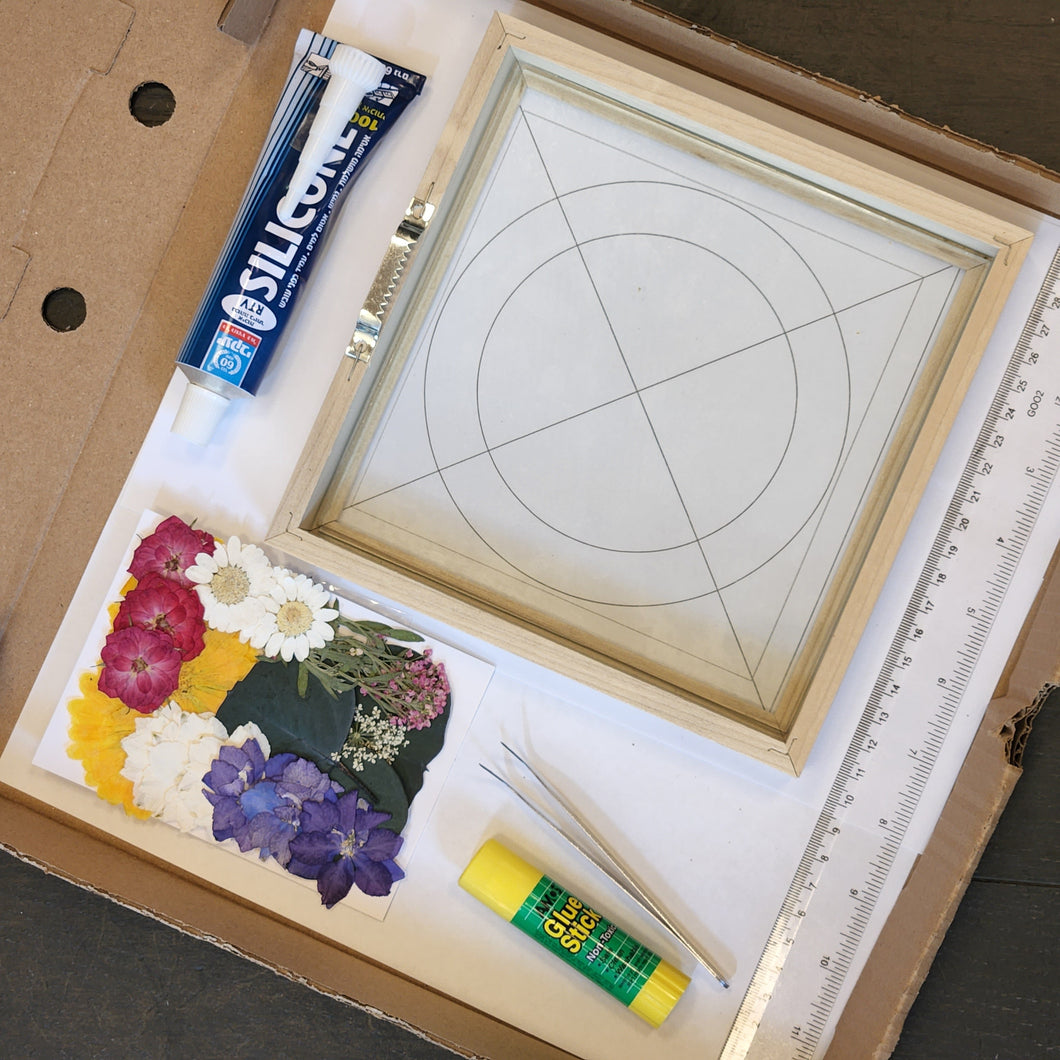DIY crafting kit for creating a botanical frame.